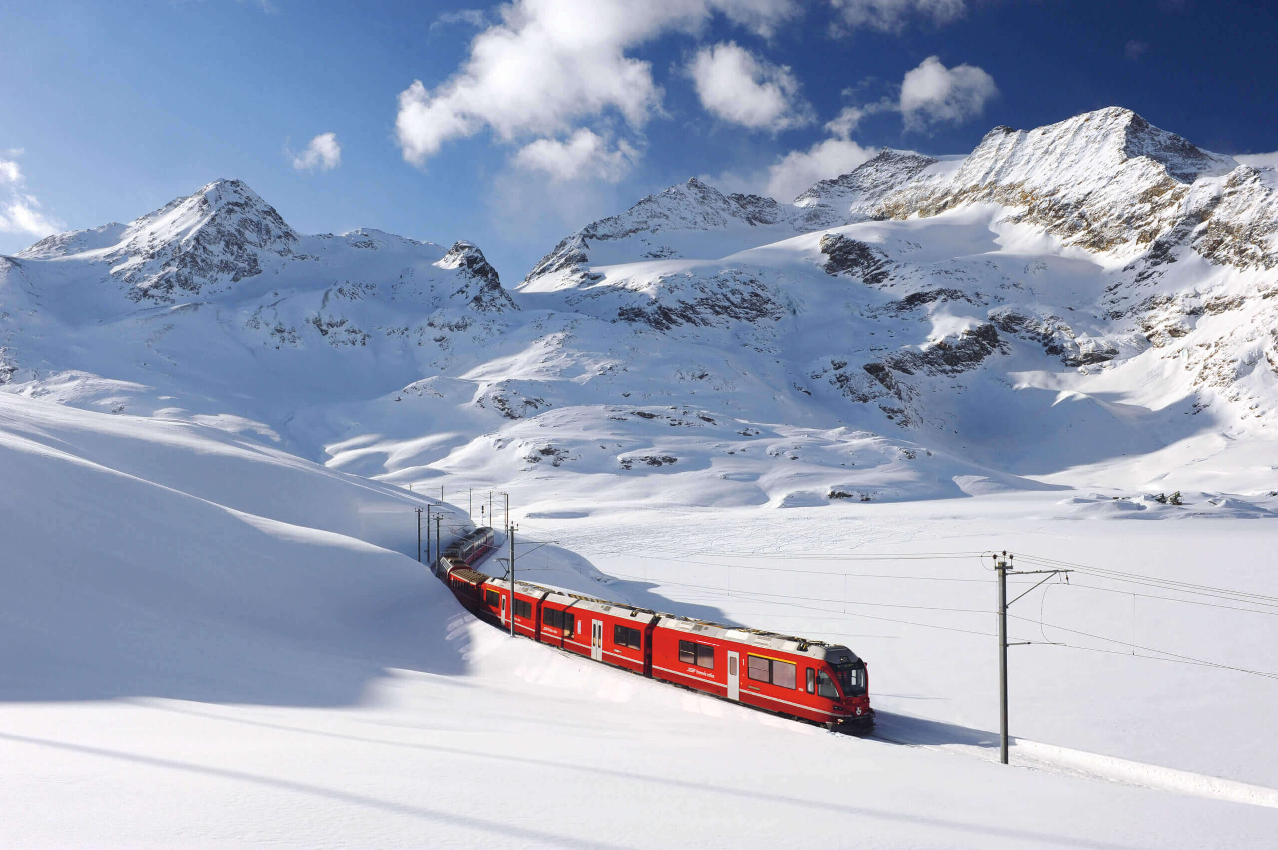 Bernina Express in snow