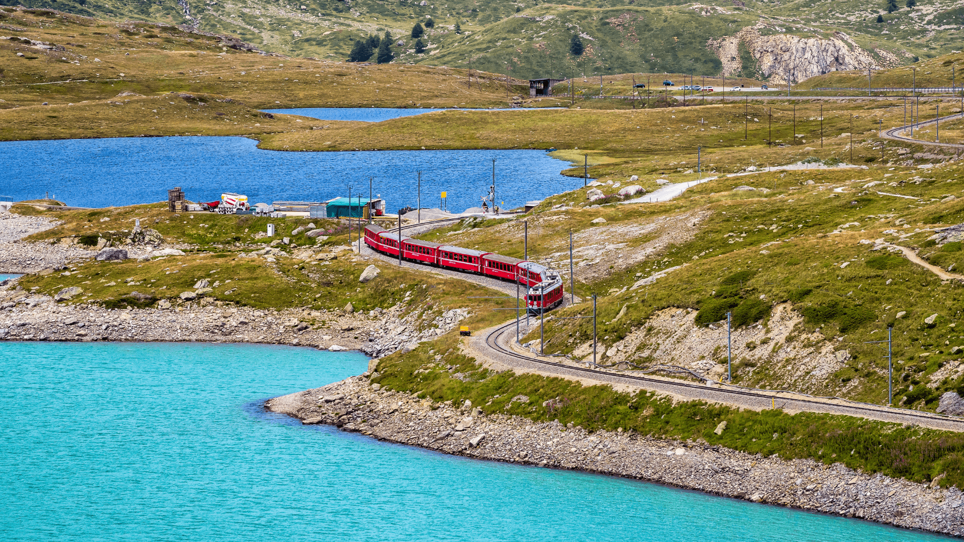 Bernina Express to Tirano, then continue by bus or train to Lugano