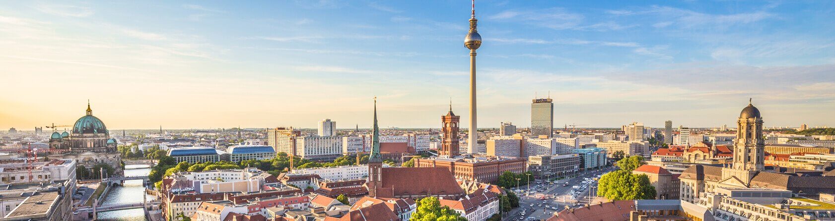 City breaks by train in Europe – Berlin skyline