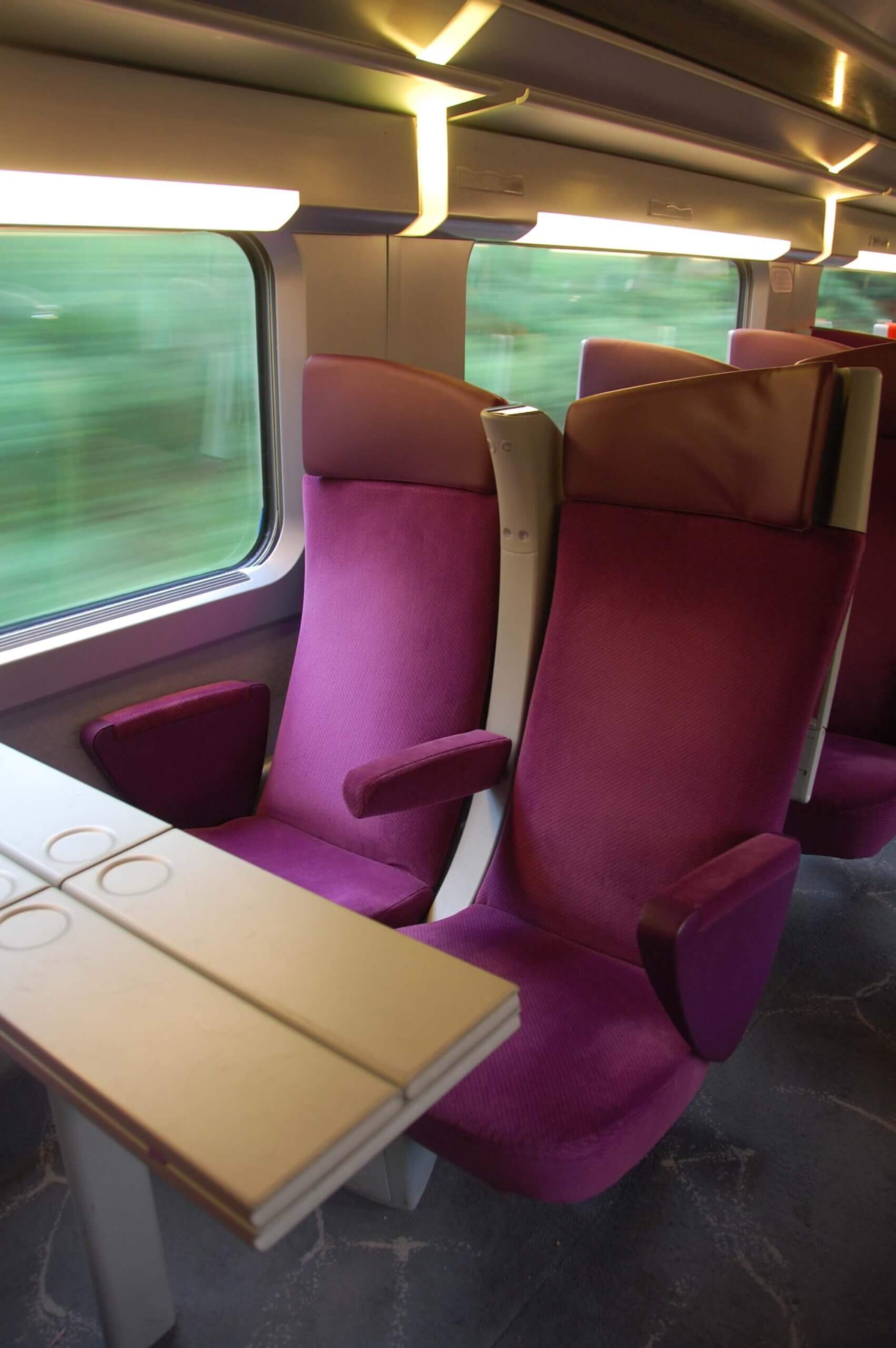 2. klasse togsæder på TGV-tog