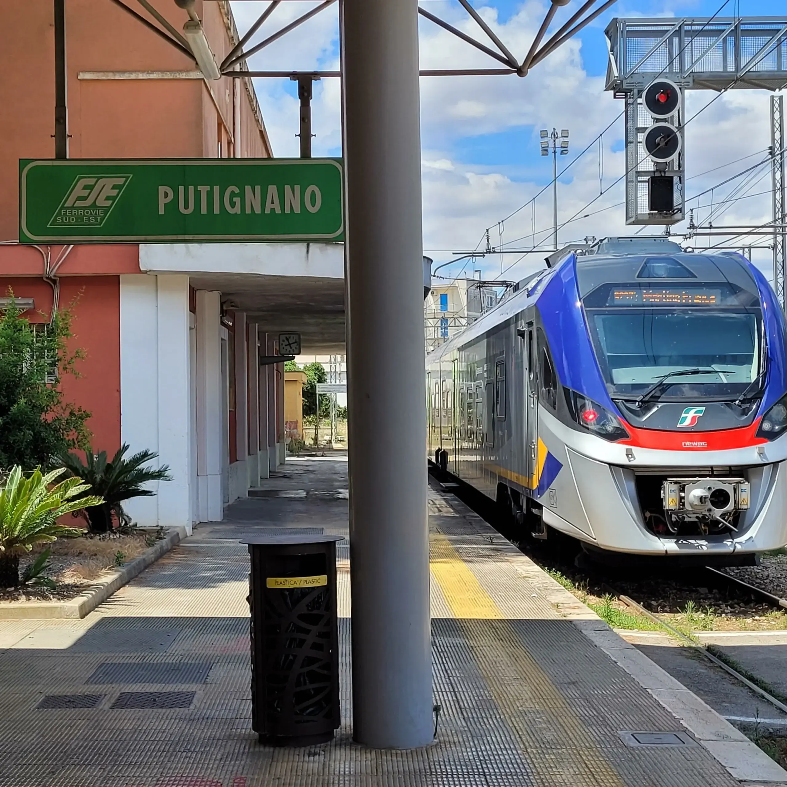 Small local train through Southern Italy