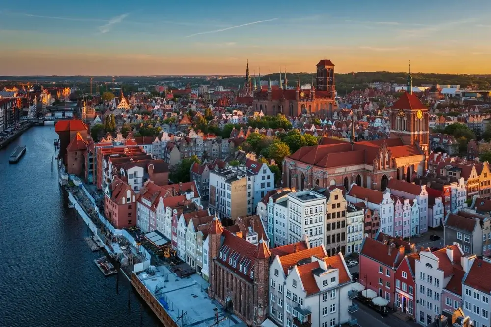 View over the entire city of Gdansk