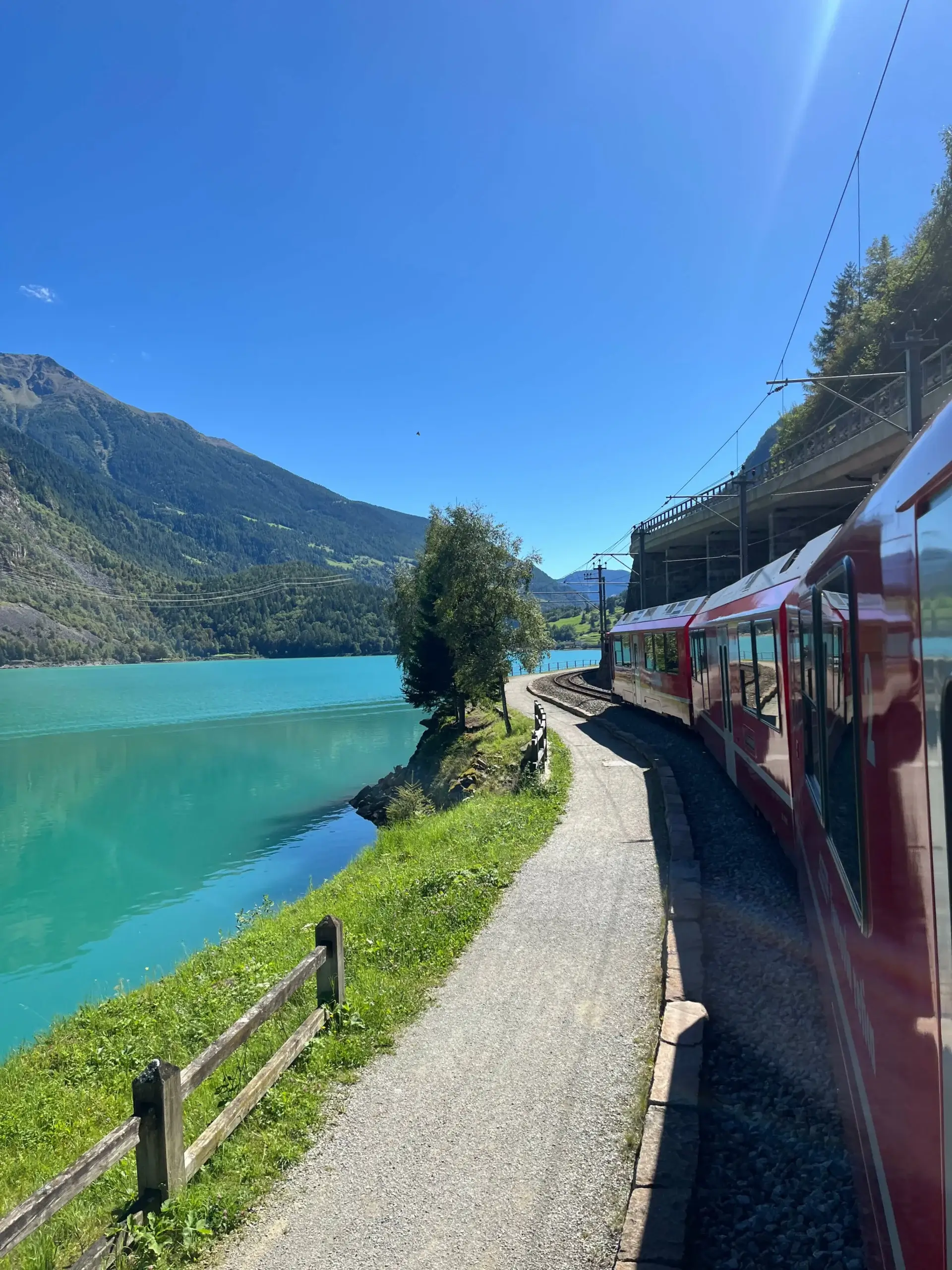 Bernina Express by lake